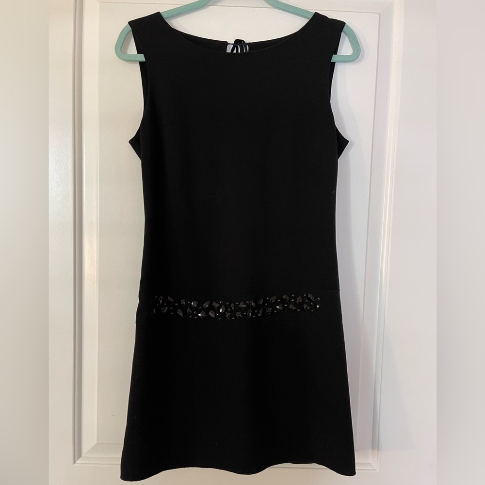 Denny rose mini black dress, size M, runs small, used-very good